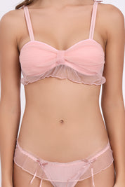 AXTZH Sheer Trim Bow Detail Panty PSET AP0006-BLUSH