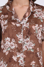 ANGELS Floral Satin Pyjama Set NIGHTWEAR AZPRINT-COFPR-C2S