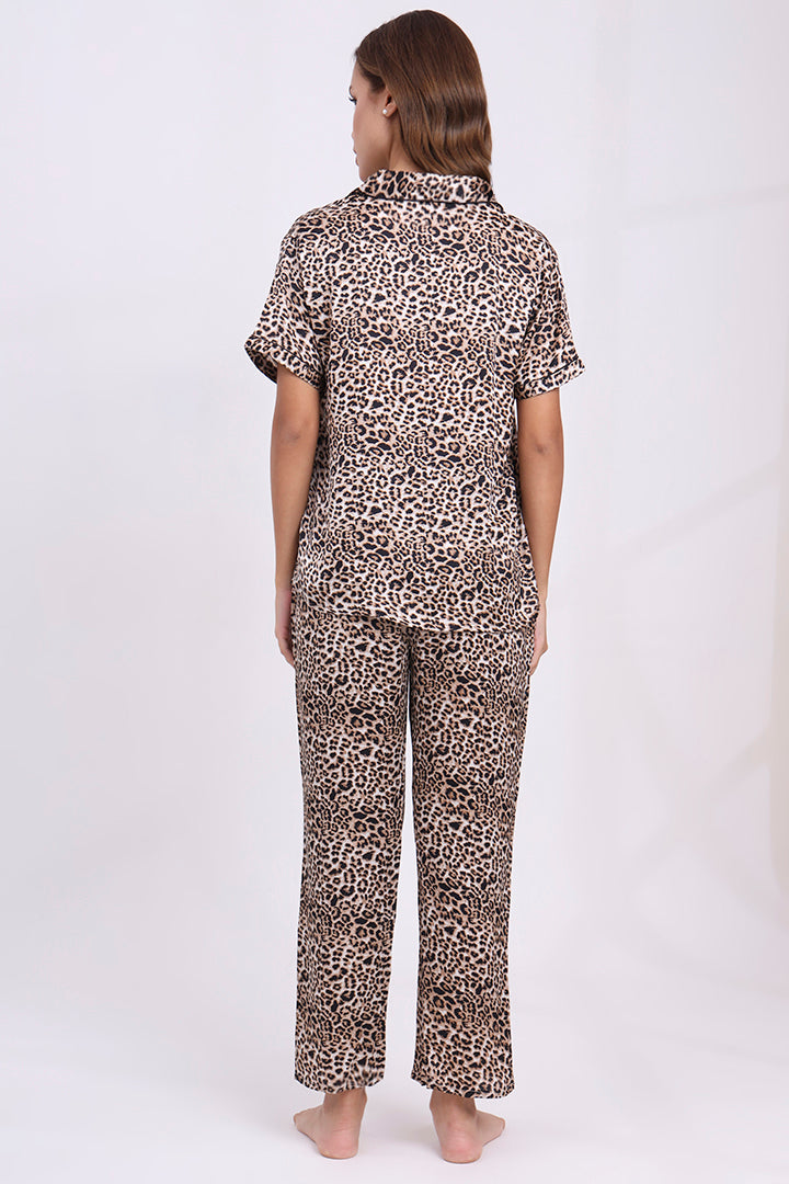 ANGELS Floral Satin Pyjama Set NIGHTWEAR AZPRINT-LEOPR-C2S