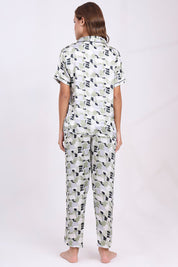 ANGELS Satin Pyjama Set NIGHTWEAR AZPRINT-OLIPR-C2S