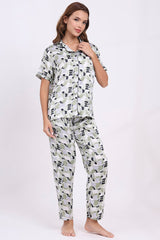 ANGELS Satin Pyjama Set NIGHTWEAR AZPRINT-OLIPR-C2S