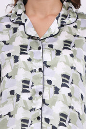 ANGELS Satin Pyjama Set NIGHTWEAR AZPRINT-OLIPR-C2S