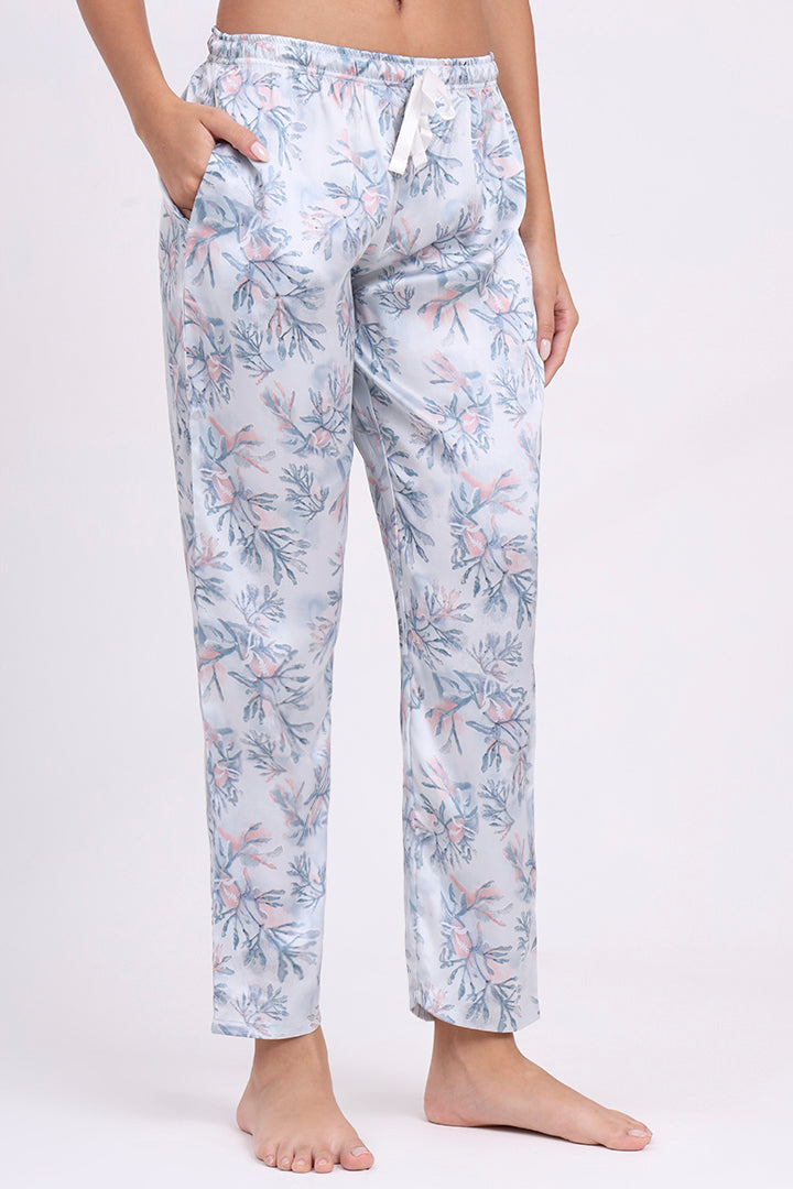 ANGELS Floral Satin Pyjama Set NIGHTWEAR AZPRINT-BLUPR-C2S