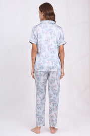 ANGELS Floral Satin Pyjama Set NIGHTWEAR AZPRINT-BLUPR-C2S