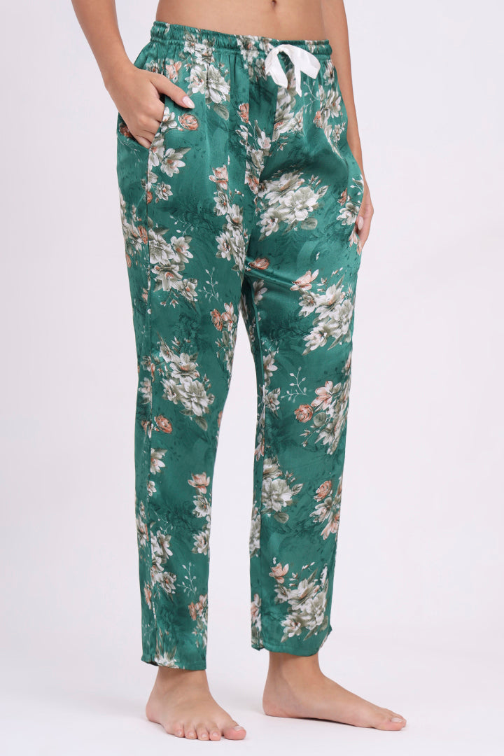 ANGELS Floral Satin Pyjama Set NIGHTWEAR AZPRINT-GREPR-C2S