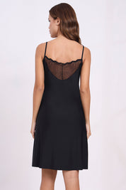 AXTZH Lace Trim Camisole Slip X0674-BLACK-H6P