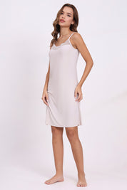 AXTZH Lace Trim Camisole Slip X0674-MOCHA-H6P