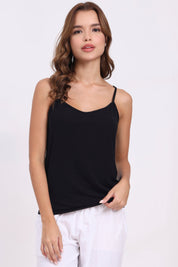 AXTZH Soft V-Neck Cami X9062-BLACK-H2MO