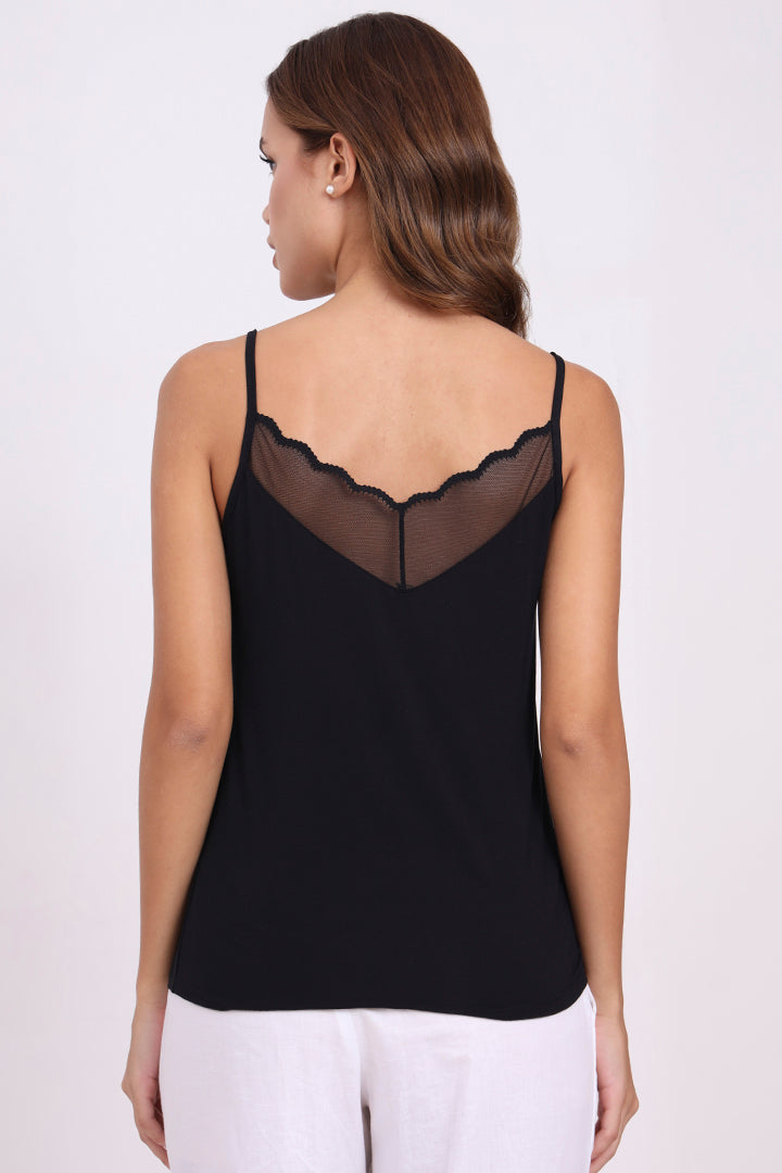 AXTZH Soft V-Neck Cami X9062-BLACK-H2MO