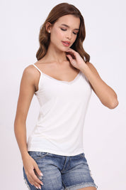 AXTZH Sheer Trim V-Neck Cami X9068-IVORY-H2MO