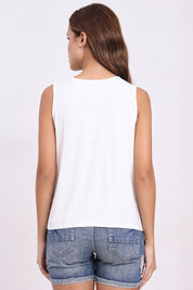 AXTZH Lace Trim Sleeveless Cami X1238-WHITE-G3MO