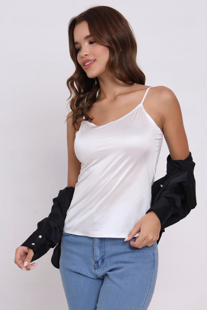 AXTZH Silky V-Neck Camisole X3306-WHITE-H1S