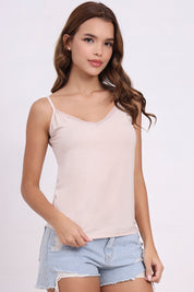 AXTZH Sheer Trim V-Neck Cami X9068-SKIN-H2MO