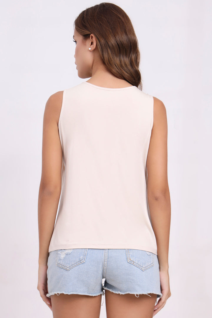 AXTZH Lace Trim Sleeveless Cami X1238-PEARL-G3MO