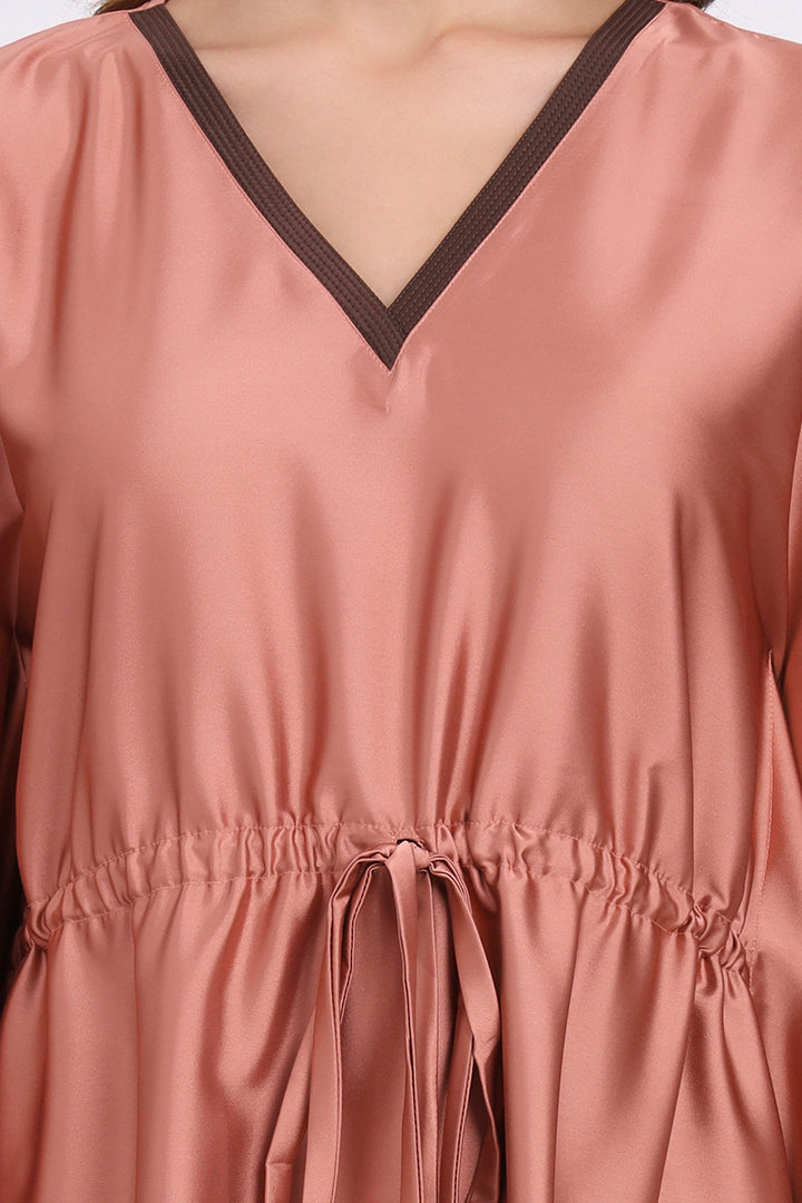 ANGELS Drawstring Waist Satin NIGHTWEAR AG0710-TERRACOTTA-F8S