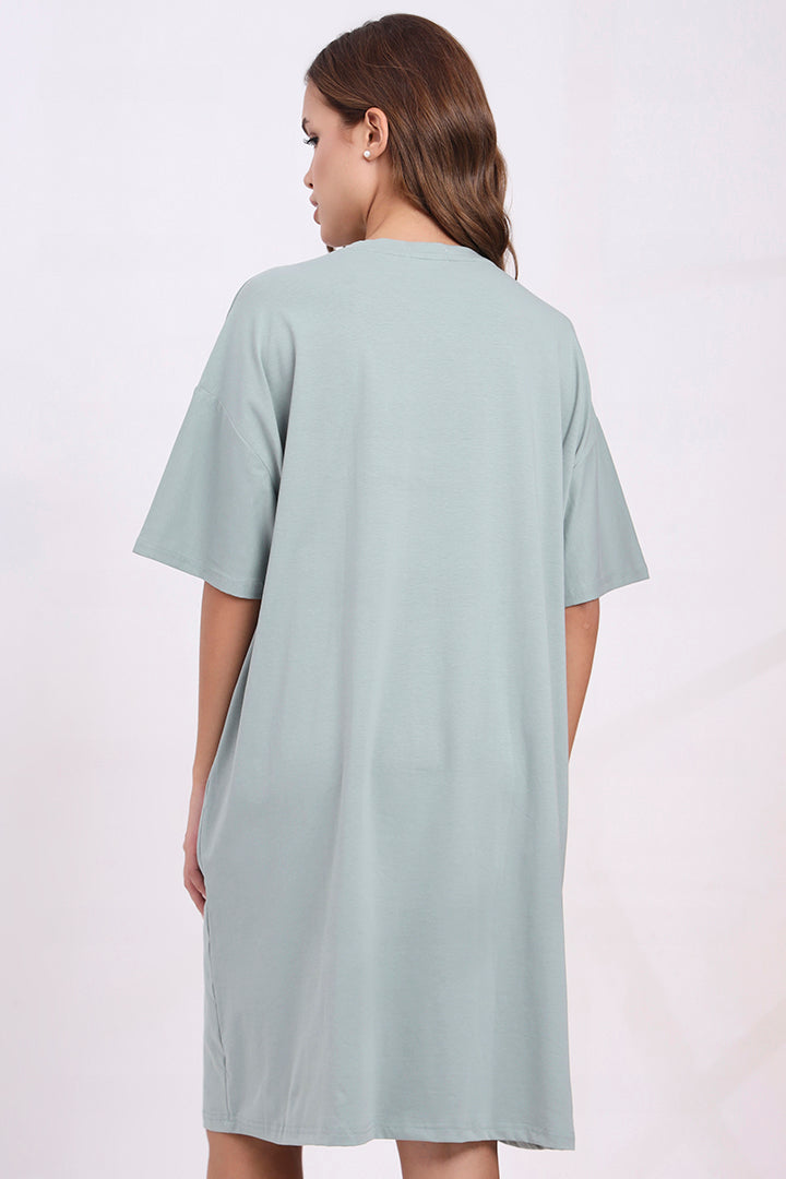 AXTZH Women’s Oversized Graphic Nightwear X2032-OLIVE-F1