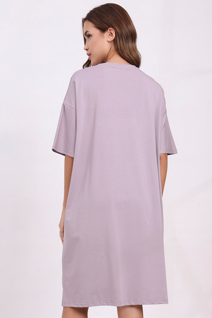 AXTZH Women’s Oversized Graphic Nightwear X2030-MAUVE-F1