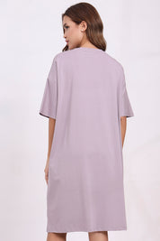 AXTZH Women’s Oversized Graphic Nightwear X2030-MAUVE-F1