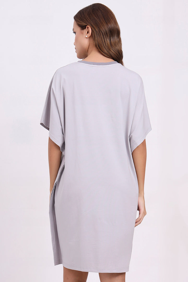 AXTZH Women’s Oversized Graphic Nightwear X2113-GREY-F1