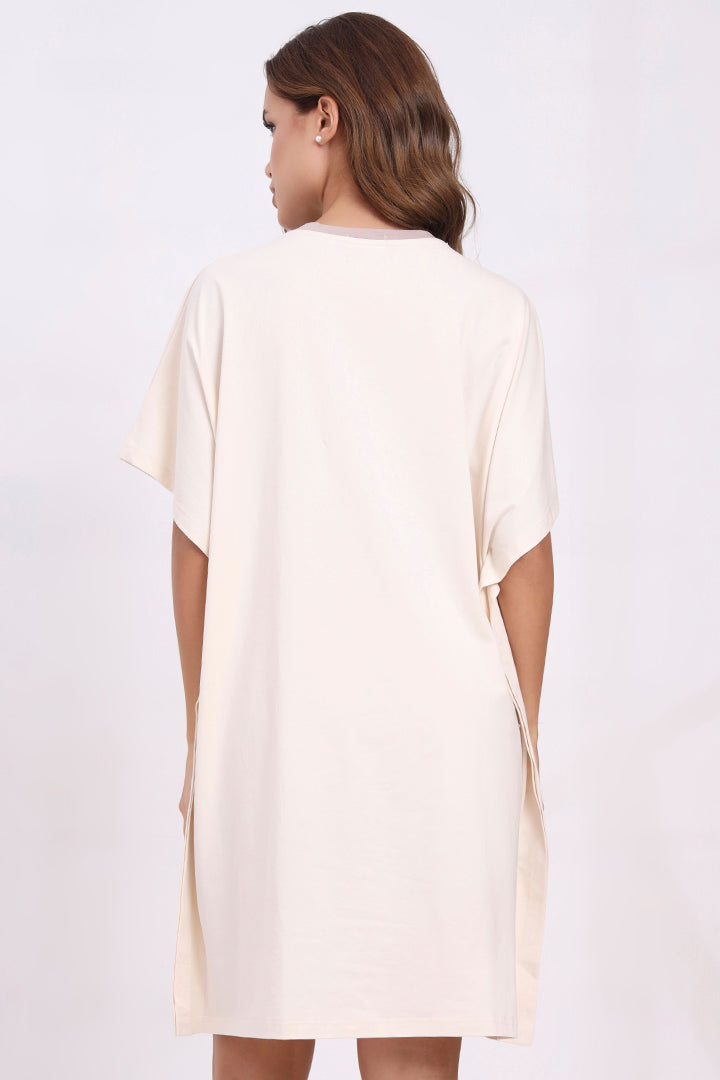 AXTZH Women’s Oversized Graphic Nightwear X2113-CREAM-F1