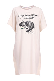 AXTZH Women’s Oversized Graphic Nightwear X2113-CREAM-F1