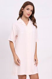 AXTZH Women’s Button-Down Shirt Nightwear X2218-PEACH-G1C