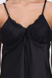 ANGELS Lace Sleeve Nightwear Set with Robe AG2222-BLACK-F11S