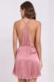 AXTZH3-Piece Lace Trim Nightwear Set for Women X5523-ROSE-F11S