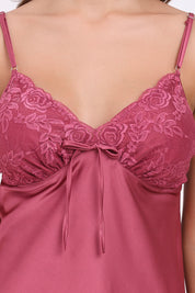 ANGELS Lace Sleeve Nightwear Set with Robe AG2222-ROSE-F11S