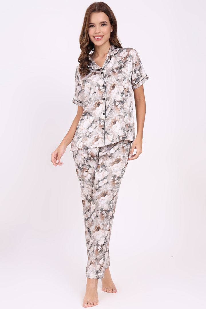 ANGELS Floral Satin Pyjama Set NIGHTWEAR AZPRINT-BEGPR-C2S