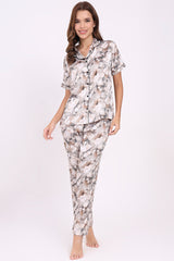 ANGELS Floral Satin Pyjama Set NIGHTWEAR AZPRINT-BEGPR-C2S