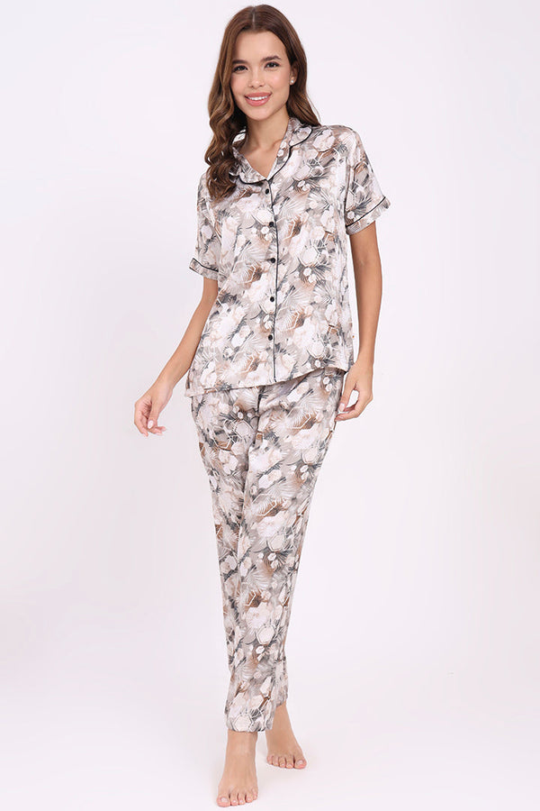 ANGELS Floral Satin Pyjama Set NIGHTWEAR AZPRINT-BEGPR-C2S