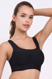 AXTZH SCOOP NECK COMFORT BRALETTE BLET X2363-BLACK-CP005
