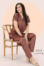 Choco ANGELS Women's Satin Pajama Nightwear Set AZPLAIN