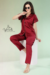 Scarlet ANGELS Women's Satin Pajama Nightwear Set AZPLAIN