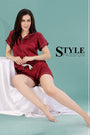 Scarlet ANGELS Women's Satin Shorts Nightwear Set AZPLAIN