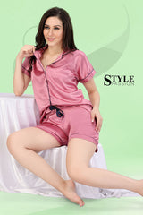 Rose ANGELS Women's Satin Shorts Nightwear Set AZPLAIN