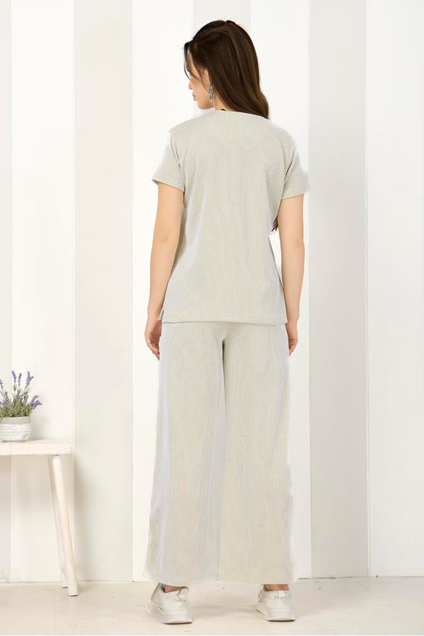 Angels Ivory Striped Lounge Set A158IY