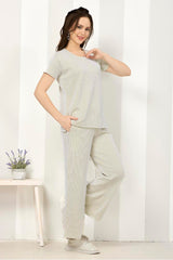 Angels Ivory Striped Lounge Set A158IY