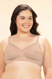 AMANTE BRA -BRA103901-HAZELNUT Delight Comfort Non-Padded Non-Wired Minimizer Bra