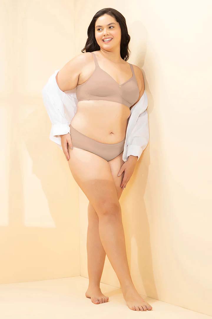 AMANTE BRA -BRA103901-HAZELNUT Delight Comfort Non-Padded Non-Wired Minimizer Bra