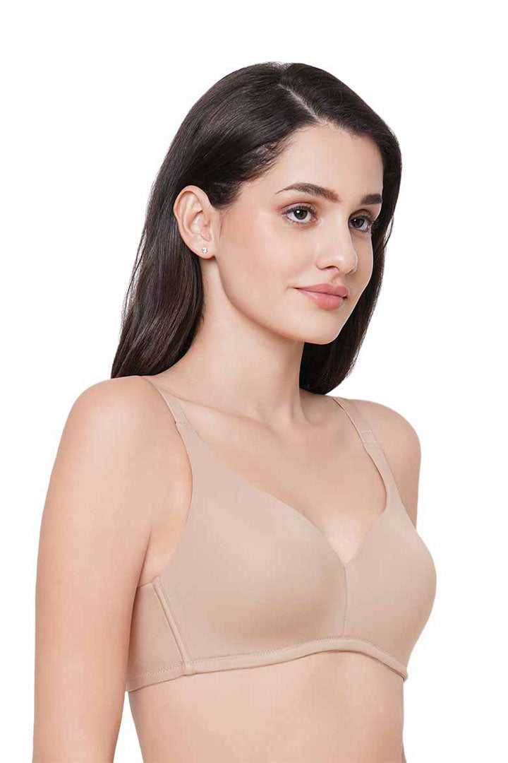 WACOAL BRA WB75250IN BE Basic Mold Padded Non Wired Full Coverage Everyday T-Shirt Bra - Beige