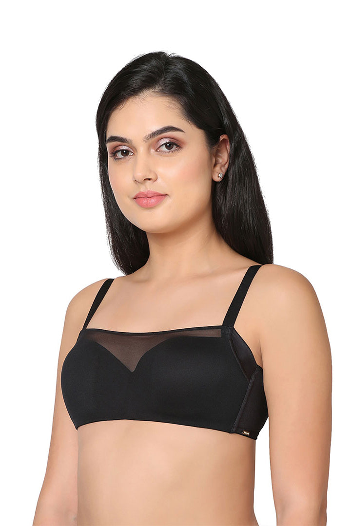 WACOAL BRA IB5246R BL Contour Padded Wired 3/4th Cup Full Coverage Mesh Fashion Bra - Black
