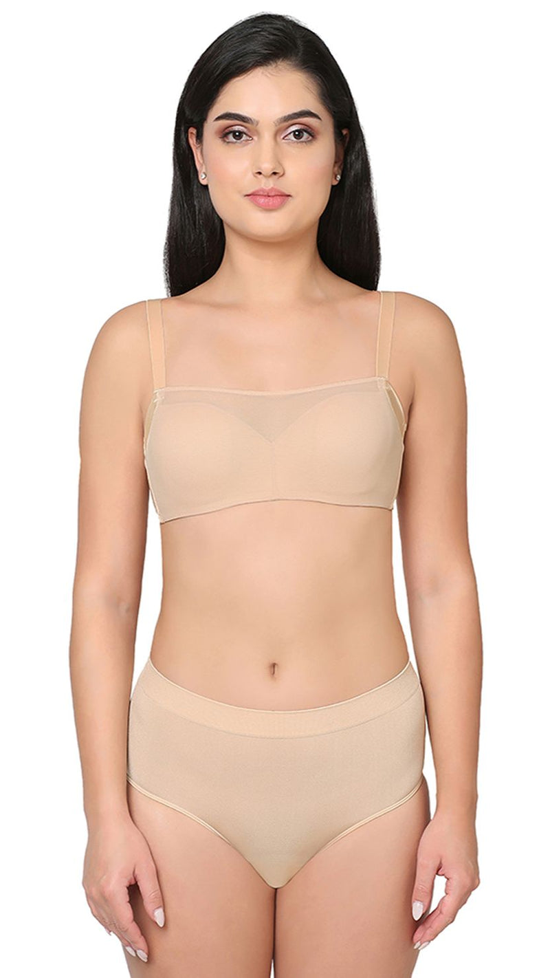 Padded Wired Mesh Full Coverage Bra