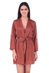 AXTZH-XNTSTSSATRD003 Rust luxuriously smooth satin gown with a sexy fit and soft feel