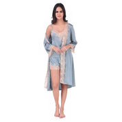 Night Gown shorts set with soft lace Accents