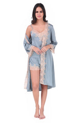 Night Gown shorts set with soft lace Accents