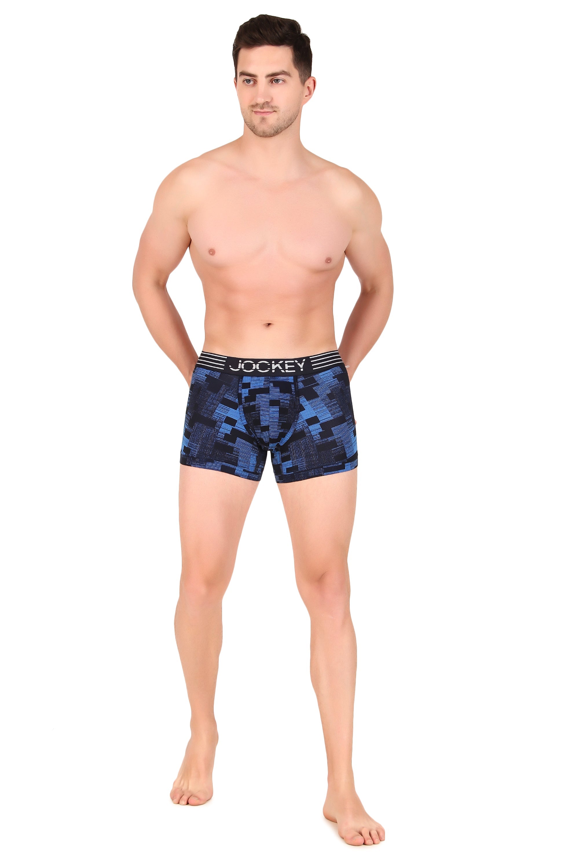 Jockey-MM08 Microfiber Mesh Elastane Stretch Printed Performance Trunk with StayDry Technology