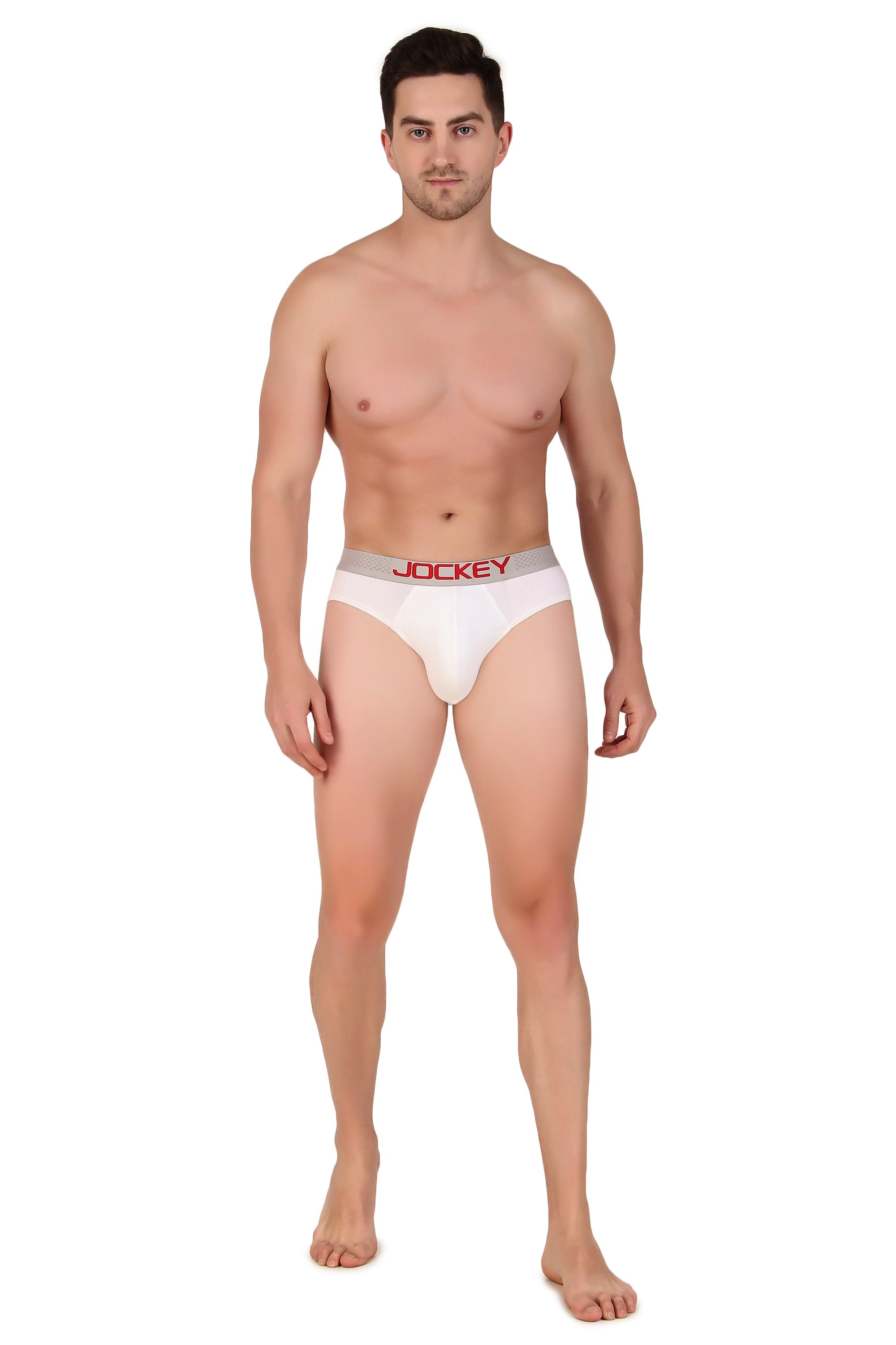 Jockey-US07 Super Combed Cotton Elastane Stretch Solid Brief with Ultrasoft Waistband