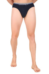 Jockey-US07 Navy Super Combed Cotton Elastane Stretch Solid Brief with Ultrasoft Waistband